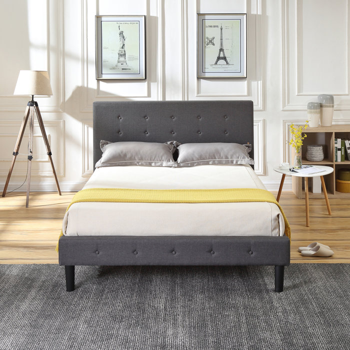 Rona Lind Tufted Upholstered Low Profile Platform Bed & Reviews Wayfair.ca